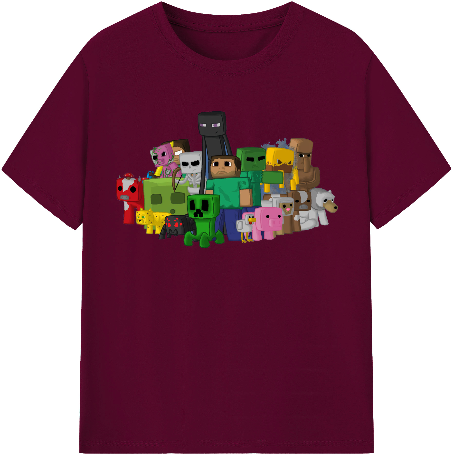 （画像用） マインクラフト ブロックの世界 Minecraft MC Block world レディースカジュアルプリントTシャツ（綿100％）